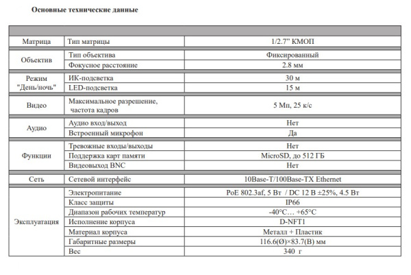 RVi-1NCEL5336 (2.8) уличная купольная всепогодная IP-камера видеонаблюдения с встроенным микрофоном RVi