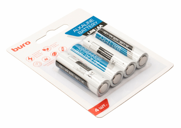 Батарея Buro Alkaline LR6 AA (4 шт/уп)