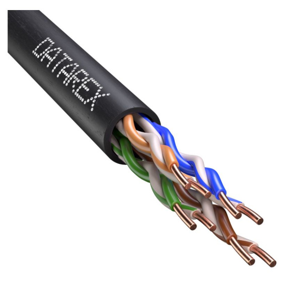 DR-140002 кабель витая пара категории 5е, PE, черный, внешний, коробка 305 м Datarex