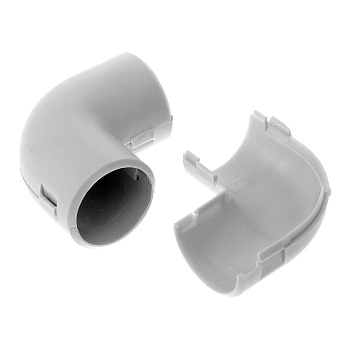 PR13.0363 соединитель угловой разборный d32 мм безгалогенный (HF) атмосферостойкий серый (30шт/300шт уп/кор) Промрукав