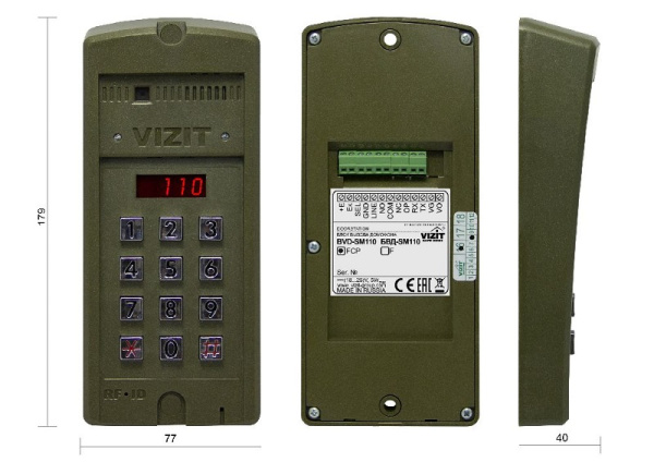 БВД-SM110FCP вызывная панель видеодомофона