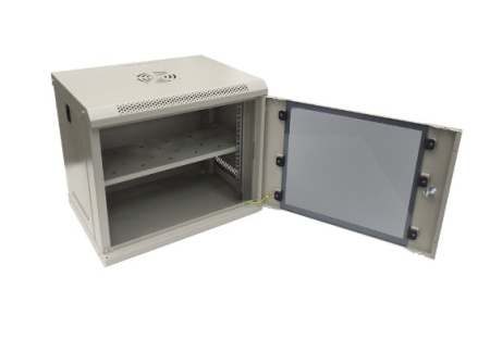 ST-NC9U01 (СЕРЫЙ) С ПОЛКОЙ шкаф телекоммуникационный 19" настенный/напольный 9U Space Technology